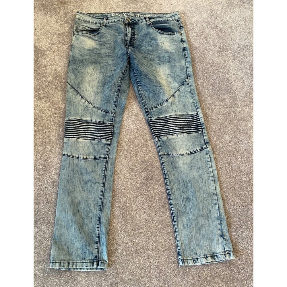 Raw X Mens Distressed Denim Jeans 36/32 Standard Fit